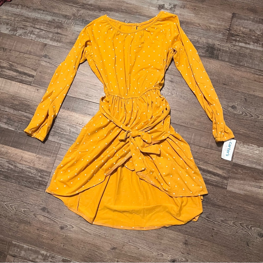 Carters Girls Yellow Polka Dot Dress